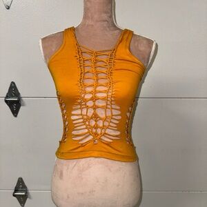Astral Visions Designs Braided Yellow Tank Top